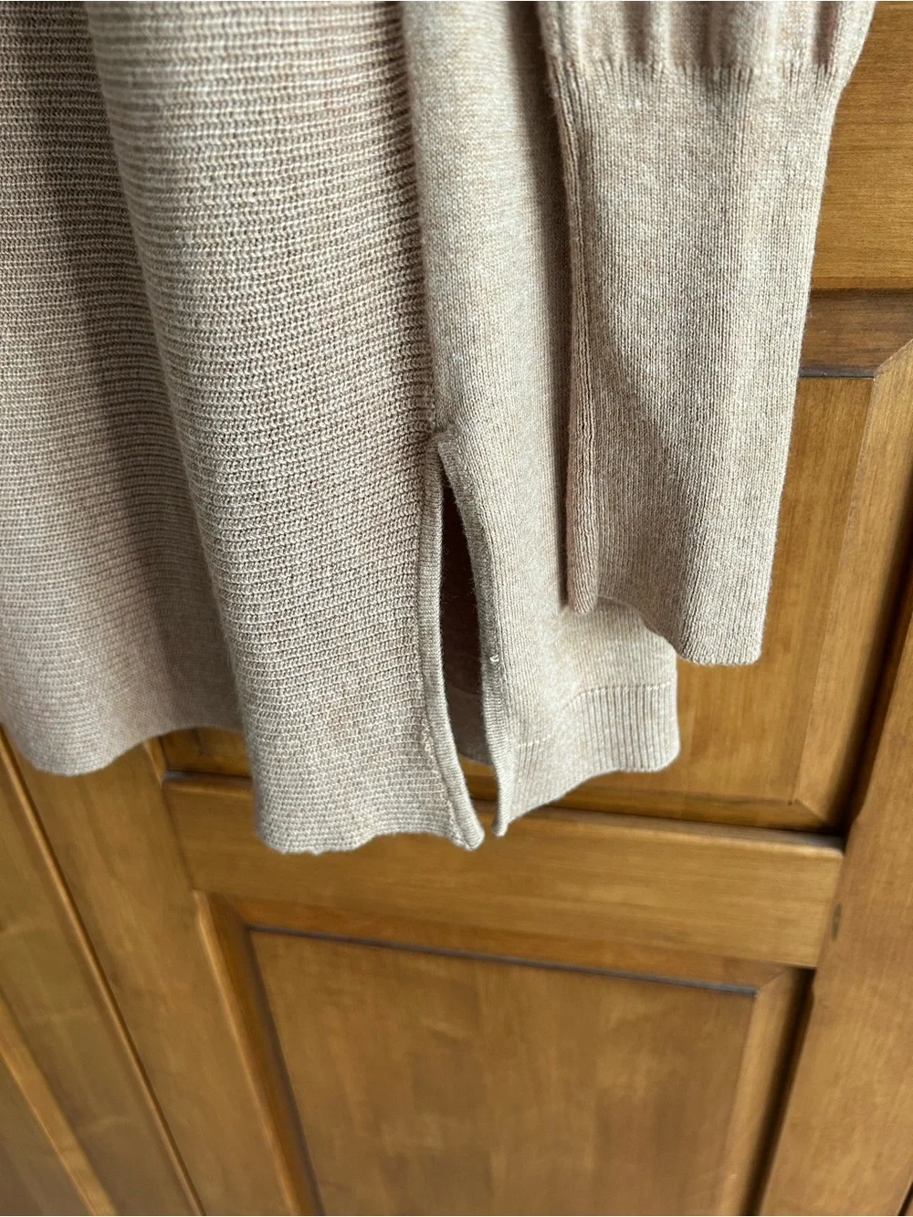 Worthington Open-Front Long Cardigan Sweater - Camel. Size L - Picture 4 of 6
